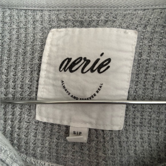 Aerie Getaway Quarter Snap Sweatshirt, Heather Gray, S - Picture 2 of 4